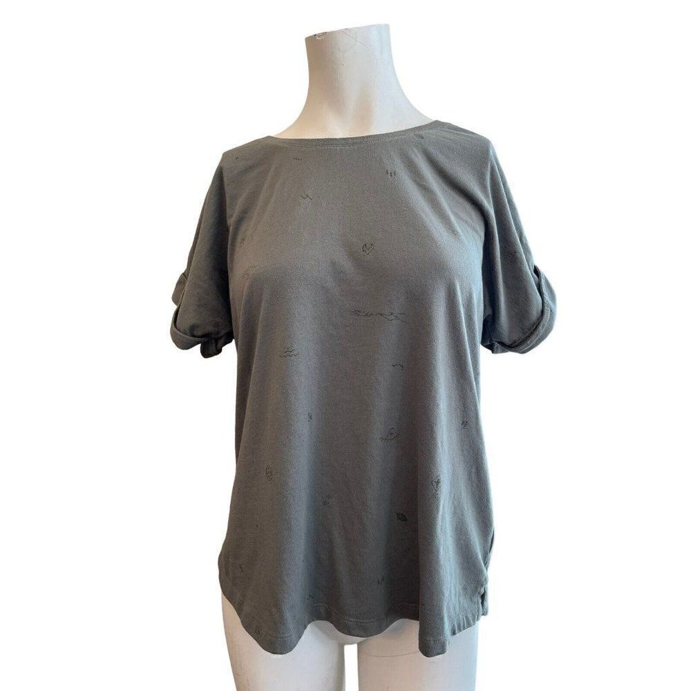 REI Coop Women's Medium Short Sleeve Cuffed T Shirt Green